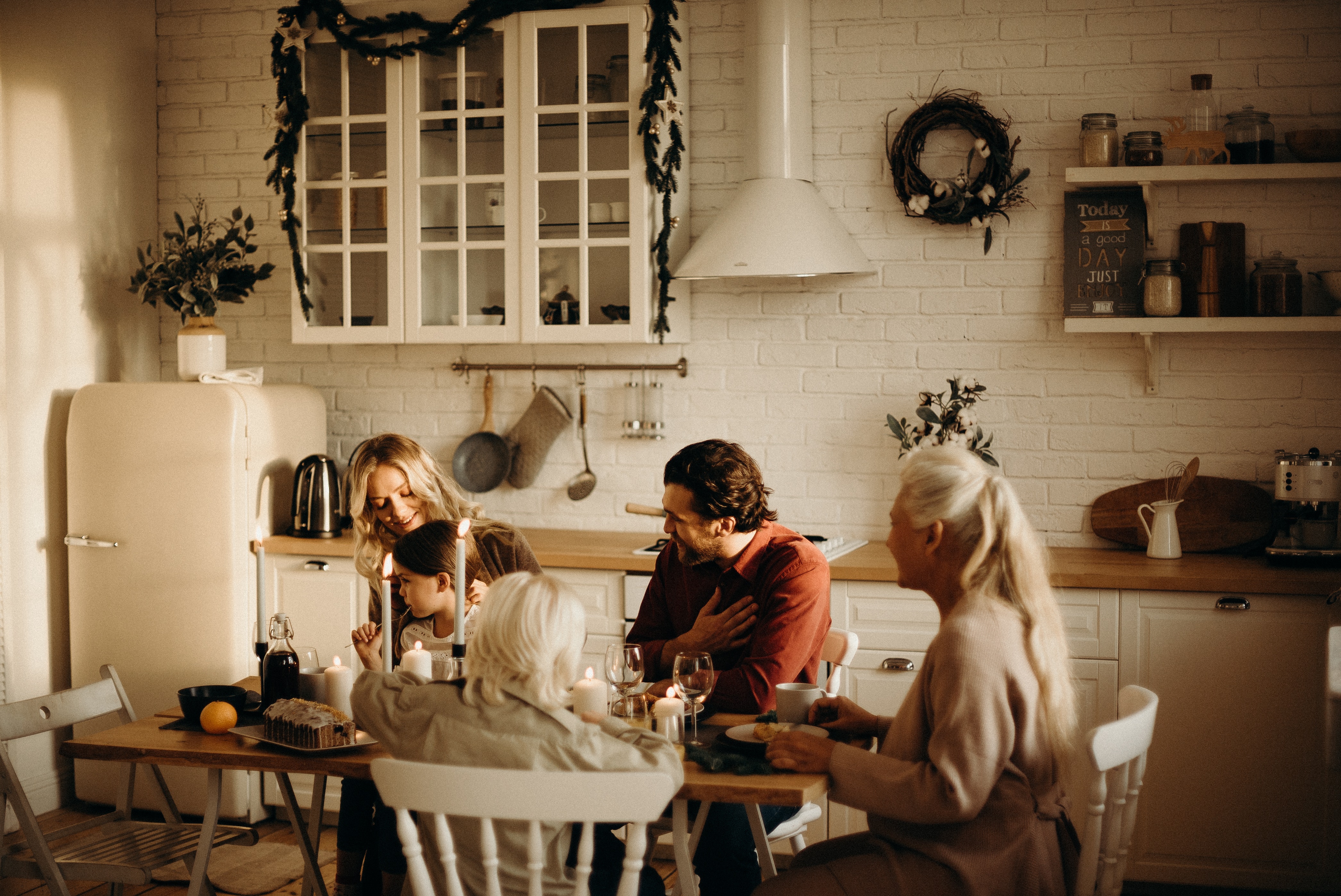 family at dinner table